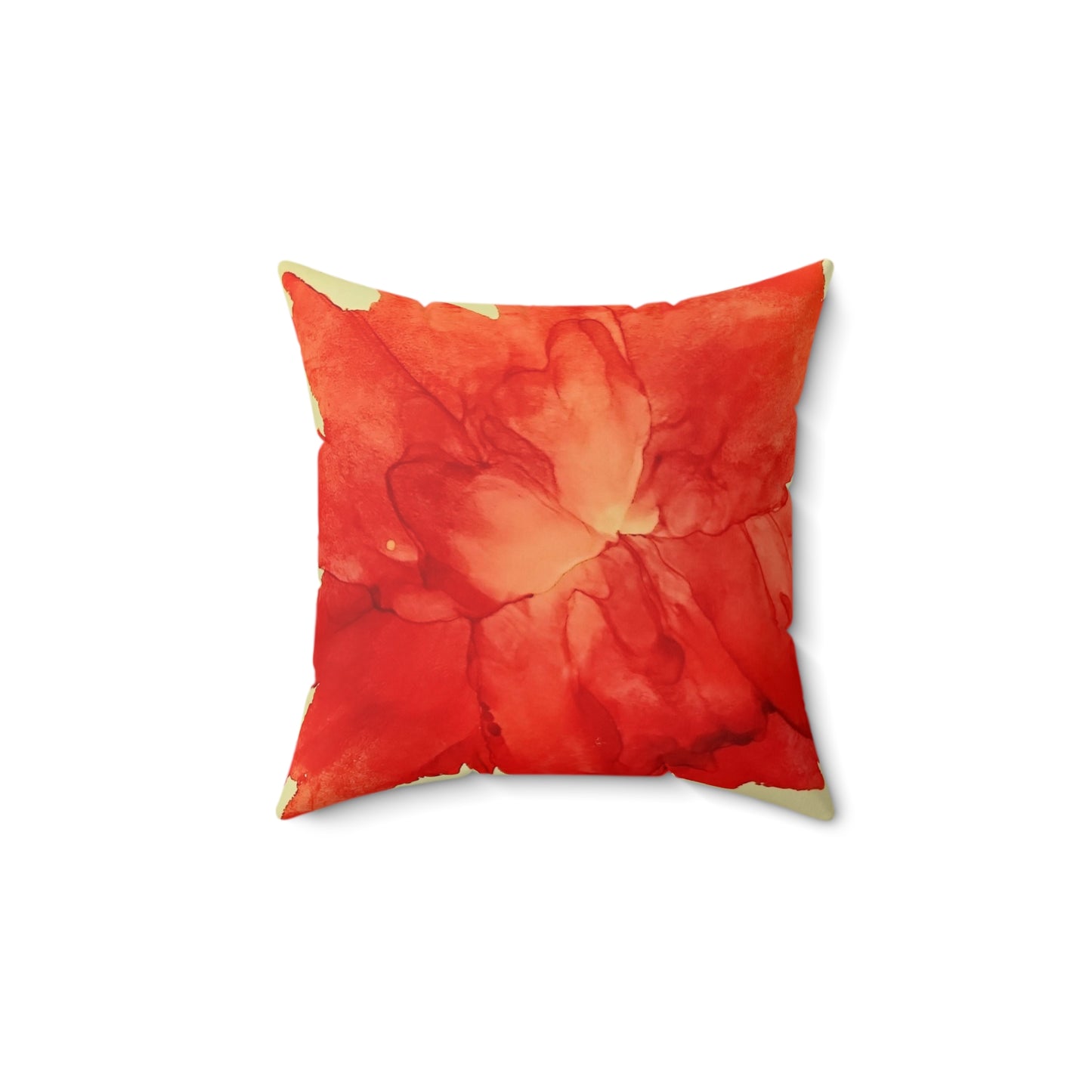 Red Spun Polyester Square Pillow